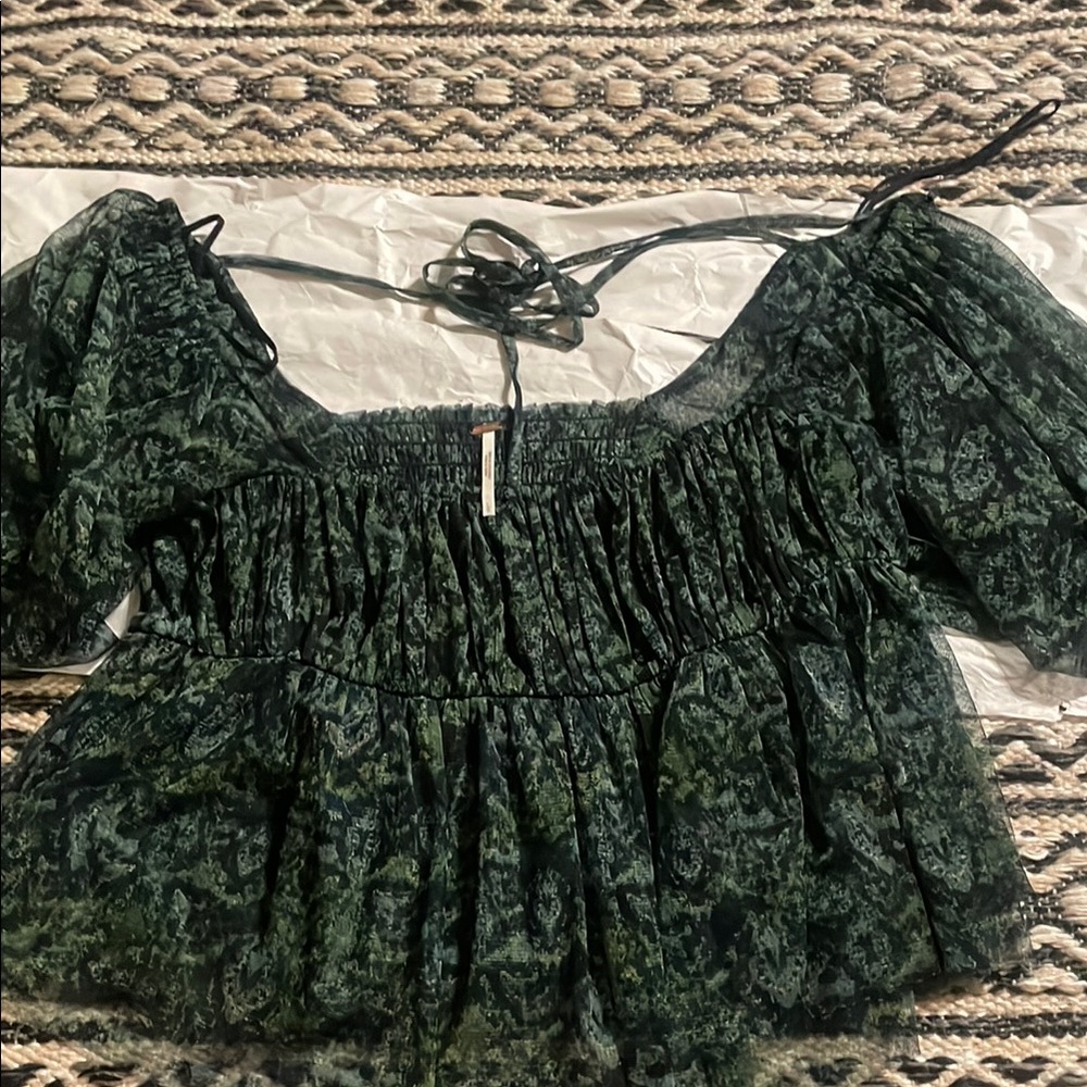 Free People Multicolor Smocked Skirt L - Picture 3 of 9
